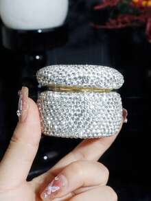 Portable Travel Essential Diamond Decor Cream Jar, Cosmetic Container, Skincare Product Dispenser, Lotion Bottle, Luxury Cosmetic Sample Box, Refillable Cosmetic Box, Mini Nail Gel Box, Camping Portable Dispenser, Travel Refillable Bottle, Home Decor, Bathroom Dispenser, Back To School Essential, Girlfriend Gift - Dispensing Bottles - View 9