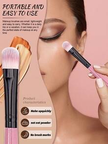 18PCS Makeup Tools Set Including:15PCS Makeup Brush Set+3PCS Makeup Sponges - Multicolor - View 9