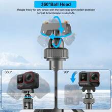 磁吸式快拆三脚架，多功能底座，双接口，可折叠磁吸支架，适用于 InSta ACE/ACEPRO/ACE PRO2/X4/X5 相机 - 黑色 - 查看 4