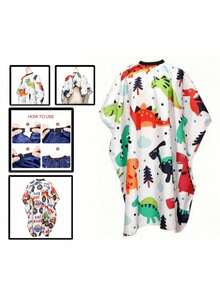 Adjustable Kids Haircut Cape, Cartoon Shawl, Suitable For Children Haircut, Colorful Haircutting Cloak - Multicolor - View 6