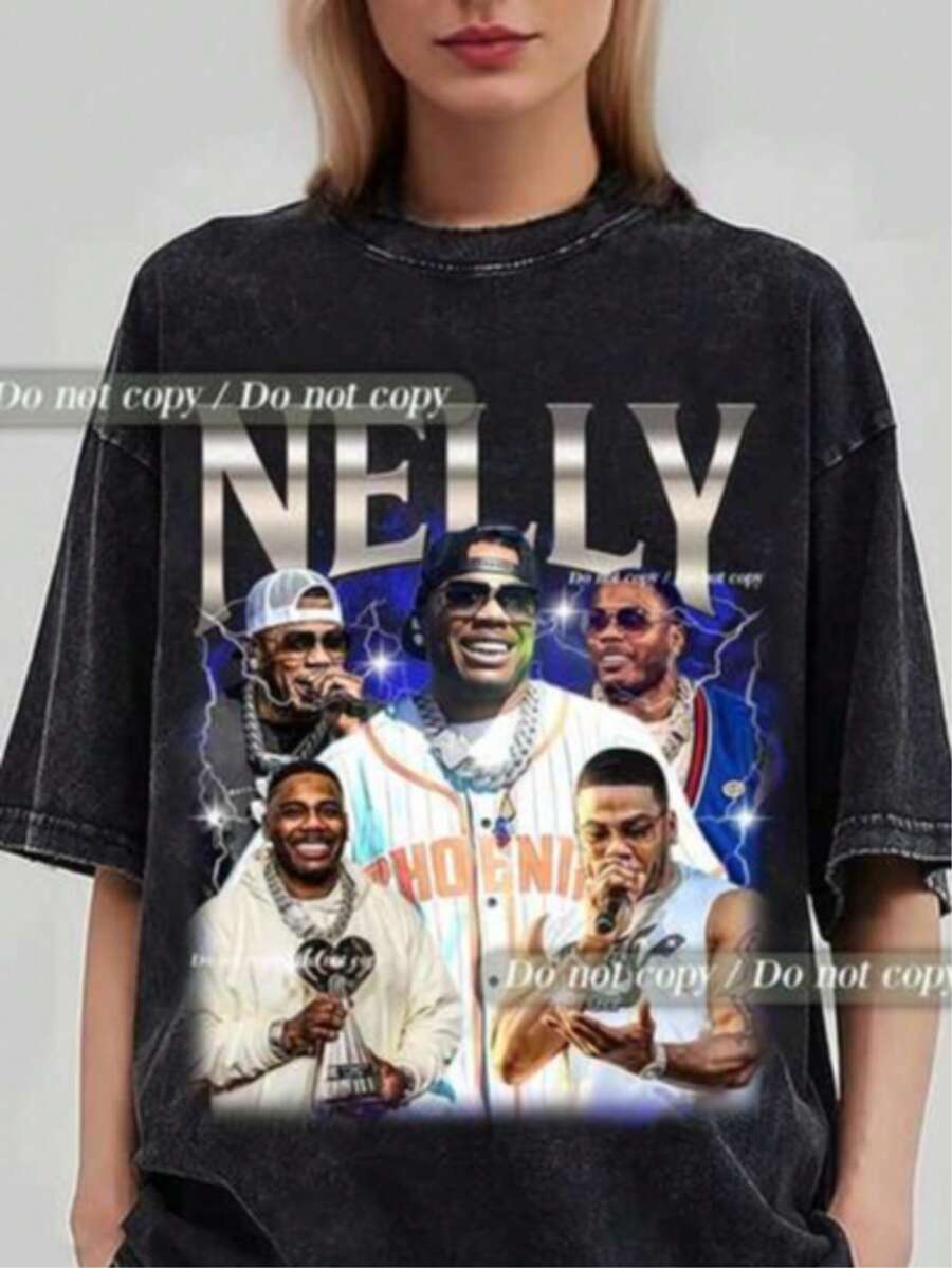 Rapper Vintage Shirt, Limited Hip Hop Tee, Music Fan Gift - 黑色 - 查看 1