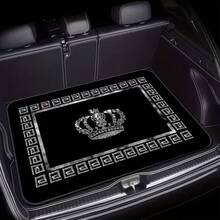 1 件 2D 皇冠图案柔软涤纶后备箱垫，适用于 SUV、轿车和卡车的汽车货物衬垫 - 情人节、父亲节、母亲节的理想礼物，非常适合圣诞节、汽车配件、汽车内饰 - 後車廂墊 - 查看 2