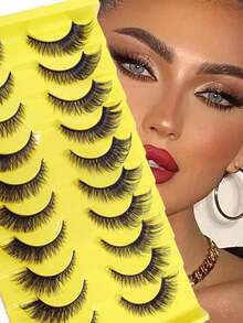 10对新款卡通狐狸斜角假睫毛，欧美风全条假睫毛 - 濃密款 - 查看 2