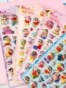 1张随机款式3D卡通贴纸，防水蜡笔小新装饰浮雕贴纸，适用于装饰手机壳、笔记本电脑、行李箱、杯子、滑板、笔记本、吉他等。非常适合日常使用、儿童生日礼物、返校用品。 - 彩色 - 查看 9
