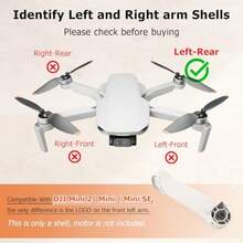 Carcasa de brazo para  Mavic Mini 2 brazos de repuesto para  Mini/Mini SE/Mini 4K Drone Accesorios piezas con herramientas de reparación cubierta del brazo delantero derecho - Cubierta del brazo trasero izquierdo - Ver 1