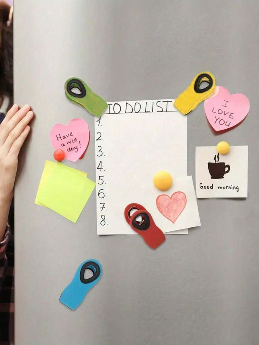 3pcs Multi-Functional Magnetic Sealing Clips, Moisture-Proof Food Preservation Clips, Refrigerator Magnets, Kitchen Household - Multicolor - View 1