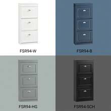 SoBuy 3 Flip-Drawers Shoe Cabinet Shoe Rack Shoe Storage Cupboard Organizer Blue W53 X D24 X H118cm FSR94-B - White - View 7