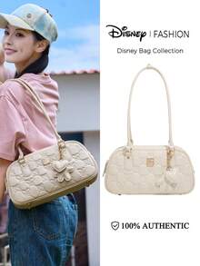 Disney Bolso de bolos acolchado con estampado de corazón en colaboración auténtica de Mickey Mouse - Uso dual como bolso de mano y de hombro - Multicolor - Ver 15