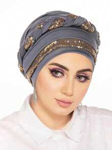 1件刺绣编织头巾 | 穆斯林头巾帽，多色套头帽，布料材质，可调节，透气，建议手洗 - 顏色 - 查看 10