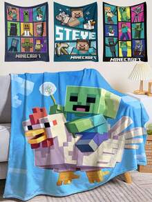 Minecraft 卡通地雷像素游戏工艺品法兰绒毯超保暖毯家居装饰装饰街景床罩加入购物车，我们将提供优先配送服务。 - 彩色 - 查看 3