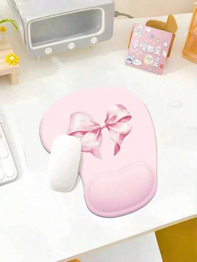 2/1Pcs Cute Pink Bow Mouse Pad, Extra Thick & Soft Desk Mat With Wrist Rest For Girls, Aesthetic Gaming & Office Setup, Home Study Dorm Desk Accessory