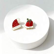 1pc Elegant Personalized Fashion Cartoon Christmas Hat Brooch, Versatile Accessory For Clothing, Bags, Everyday Wear - A - View 2