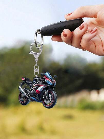 2d Plano - Llavero acrílico de motocicleta de lujo fresco y elegante - Mosquetón, perfecto para llaves de coche, mochilas y bolsas, colgante de bolso, colgante de coche, decoración de bolso | Diseño juguetón | Construcción acrílica, accesorios para carteras de mujer y teléfonos móviles, para regalar a amigos, familiares, novias, accesorios para exteriores, accesorios para fiestas, regalos, recuerdos, regalo perfecto para la vuelta a casa, regalo del Día del Maestro