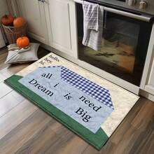 1pc Letter House Pattern Mat, Doormat, Bathroom Rug, Machine Washable, Suitable For Entryway, Kitchen, Bathroom, Daily Decor, Gift, Doormat, Small Rug, Welcome Mat, Carpet, Floor Mat, Outdoor Doormat, Kitchen Rug, Home Decor, Front Door Mat, Area Small Rug, Outdoor Mat, Home Decor, Area Rug, Garden Rug, Plush Rug, Fuzzy Rug, Autumn/Winter Rug, Thick/Fluffy, Washable Carpet - Multicolor - View 3