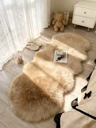 1 件人造毛皮柔软毛绒地毯 - 蓬松冬季地毯、装饰地毯、卧室装饰、小地毯、地毯、家居装饰、客厅地毯、客厅小地毯、卧室地毯、客厅家居装饰、户外地毯、可洗地毯
