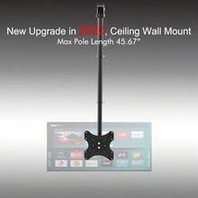 Adjustable TMC-7004 Retractable Ceiling Mount TV Bracket For 32"-55" Flat Screen Sturdy Roof Rack Pole TV Mount For Home Office Hotel Use Valentine's Day Gift - Default - View 3