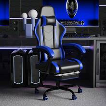DEVOKO Gaming Chair Computer Chair Ergonomic Gaming Chair With Footrest Office Chair Ergonomic Computer Chair With Lumbar Support - Blue - View 9