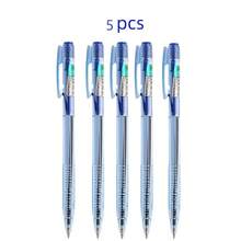 5pcs Minimalist Retractable Ballpoint Pens, Blue & Black Ink Refills, 0.7mm Smooth Writing - 5pcs - View 2