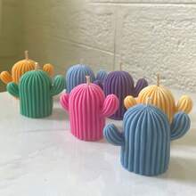 1 pièce Moule en résine DIY pour bougie en forme de cactus, cire fondue, décoration d'intérieur en forme de cactus, convient pour le DIY, la fabrication de bijoux et d'ornements, moule en résine époxy - Blanc - Voir 5