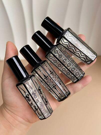 4-Piece Or 1-Piece 15ml Vintage Totem Floral Pattern Perfume Reusable Spray Bottles, Portable Travel Perfume Spray Bottles, Suitable For Storing Perfumes And Other Liquids. Suitable For Toner, Portable Beauty Products, Ideal Travel Accessories, Travel Necessities