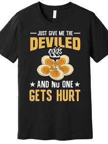 Herren Premium Baumwoll--Shirt mit ekelhaftem Eiermuster - Lustiges Kurzarm--Shirt mit Rundhalsausschnitt, geeignet für denäglichen und lässigen Gebrauch - Weiss - Übersicht 1