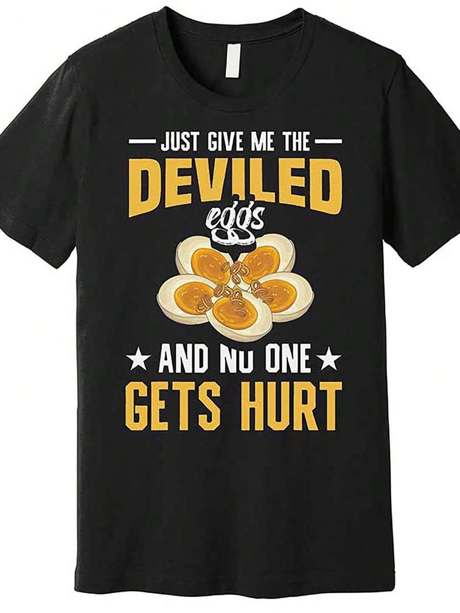 Herren Premium Baumwoll--Shirt mit ekelhaftem Eiermuster - Lustiges Kurzarm--Shirt mit Rundhalsausschnitt, geeignet für denäglichen und lässigen Gebrauch - Weiss - Übersicht 1