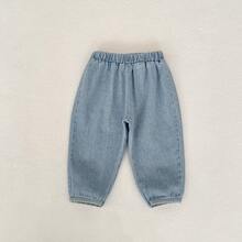 Baby Jeans Pants, Cute Unisex Infant Denim Trousers, Versatile Casual Long Pants, Fashion Carrot Pants, Suitable For Spring And Autumn - Light Wash - View 5
