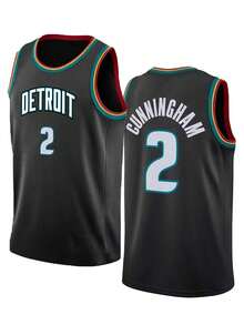 2pcs Men's Basketball Jersey, Black With Embroidered Stitching, Sleeveless Casual Sports Tank Top - Black - View 1