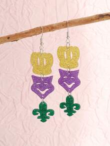 Pendientes de la serie de carnaval, de moda y únicos, adecuados para usar en vacaciones o combinar con atuendos - Multicolor - Ver 5