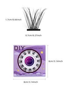 12pcs/Set C-Curl Lengthening Segmented False Eyelashes, Natural & Flirty Look, Requires Glue, C-Curl Cluster Lashes, Fox Eye Lash Extension Tool, Portable Makeup Accessory For Women, Suitable For Events & Occasions - C - View 4