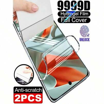 2片装 Pixel 6/7/8/9/10 Pro 全覆盖高清水凝胶屏幕保护膜，自修复，高清晰度，自动吸附，易于安装，防爆防刮，支持指纹解锁（非玻璃材质）