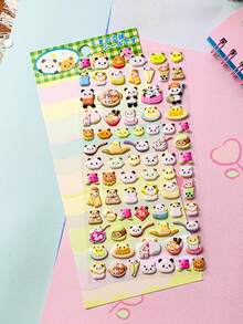 3D Embossed Crystal Stickers, Fruit Rabbit, Children's Handmade Educational DIY Decorative Materials Stickers, Spiral Notebook, Office & School Supplies - Multicolor - View 11
