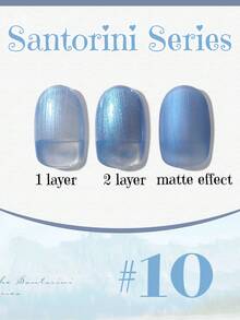 10毫升春季流行蓝色圣托里尼系列凝胶指甲油 2026 新款美白冰透明天蓝色美甲沙龙专属美甲用品 情人节美甲 Azure Nails - 彩色 - 查看 22