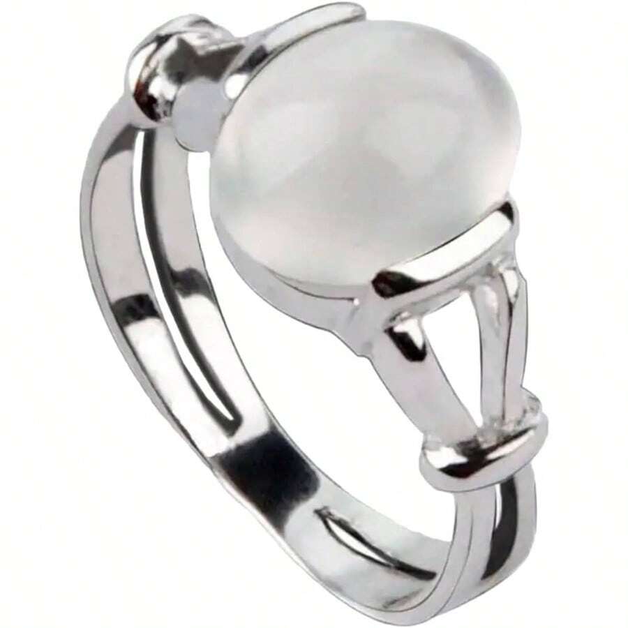 Anillo inspirado en la novela del vampiro de Princesa Bella Moonstone en tono plateado - 7 - Ver 1