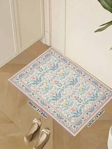 Thảm trải sàn màu hồng cổ điển phong cách Boho sang trọng, mềm mại và bông xốp, chống trơn trượt và có thể giặt máy, bề mặt nhung + lớp lót TPR, phù hợp cho phòng khách, phòng ngủ, hành lang - Họa tiết Baroque trang nhã, thảm trong nhà | Lớp lót chống trơn trượt, thảm phòng khách. - Hồng - Xem 2