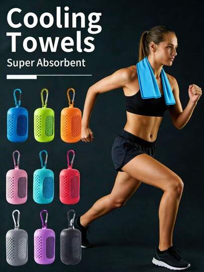 1 pieza Toalla de enfriamiento de 30x60cm de secado rápido y absorbente del sudor con bucle colgante, ligera, adecuada para gimnasio, deportes al aire viajes