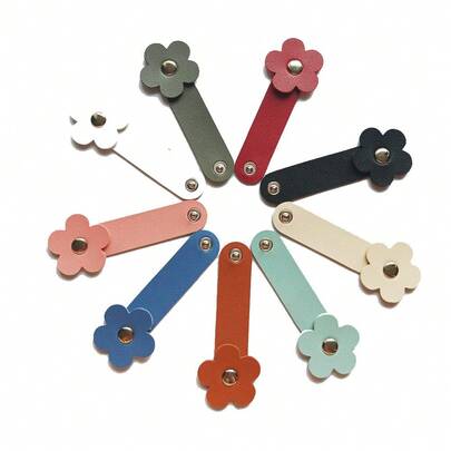 4/8pcs Random Color Cute Flower Design Handmade Tangle-Free Cable Organizer, Suitable For Phone, Charger And Earphone Cables, Ideal Gift For Home, Office And Travel