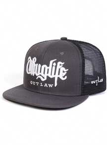 1pc Fashion Baseball Cap With "Thuglife" Embroidery, Adjustable Snapback Hip Hop Hat For Adults Outdoor Casual Sun Protection - Shape - View 30