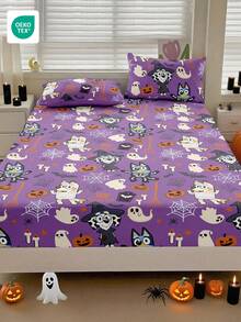 Bluey Ga trải giường in kỹ thuật số chủ đề Halloween , Bộ đồ giường , Tấm bảo vệ nệm, Ga phủ giường, Ga bọc nệm, Vải dệt gia dụng thoải mái, Tấm bảo vệ nệm thoáng khí chống xù lông, Mềm mại và thân thiện với da, Ga trải giường họa tiết hoạt hình  cho bữa tiệc Halloween, Trang trí nhà cửa chủ đề - Nhiều màu - Xem 10