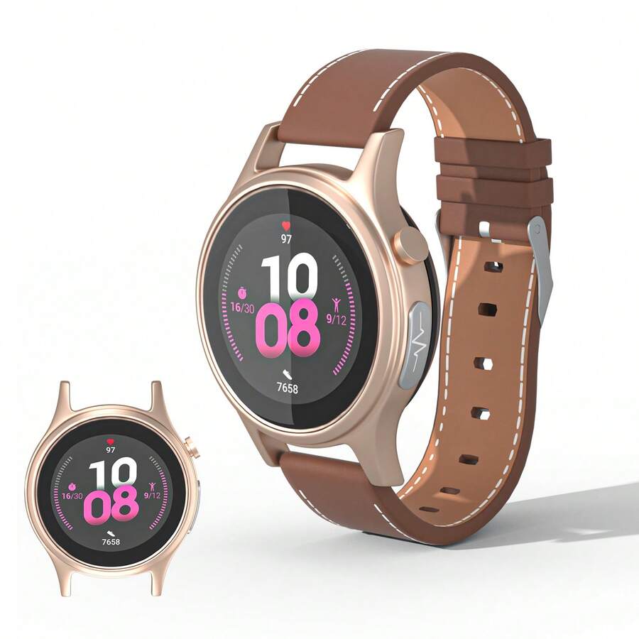 Unisex Smartwatch With Colour Display, Featuring 24/7 Heart Rate Monitoring, Blood Oxygen Saturation Tracking, Blood Pressure Measurement, Sleep And Stress Health Monitoring, Blood And Body Composition Analysis, And Multiple Exercise Modes. - màu nâu - Xem 1