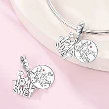 925 Sterling Silver Flower Beads, Parent-Child Hand-In-Hand Beads, Green Tree Of Life Beads, Parent-Child Beads, Mother-Daughter Dancing Tree Of Life Pendant, Sweet Family Pendant, Ultimate Family Clover Beads, Happy Little Kangaroo Beads, Eternal Mother's Love Pendant. Suitable For Authentic Snake Chain Bracelets, Necklaces, Bangles, Beaded Chains, DIY Jewelry Crafting, And Luxurious Best Friend Gifts. - Multicolor - View 2