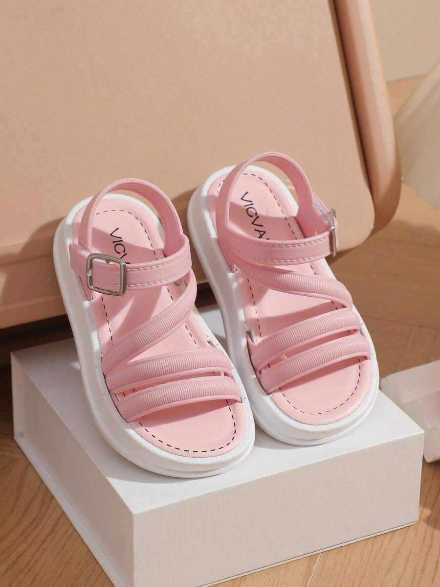 Lugualt 新款夏季韩版舒适女童凉鞋 - 淺粉色 - 查看 1