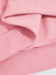 Áo nỉ nữ in chữ "Amour" màu đỏ, kiểu dáng thoải mái cho mùa thu/đông. - Hồng 2 - Xem 7