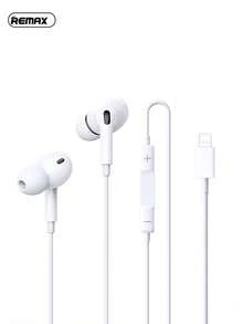 REMAX RM-575 有线耳机，符合人体工学设计，佩戴舒适，通话清晰，轻巧便携，享受无损音质，兼容苹果、华为、小米等设备，白色 - 白色 - 查看 9