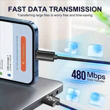 3pcs USB-A To USB-C Fast Charging Cables, 3.3ft/6.6ft/10ft Nylon Braided USB Type-C Charging Cords, Compatible With Samsung Galaxy S25, S24, S23, S22, S21, Vivo, Oppo, Redmi Phones, 16, 16 Pro Max, 15, 15 Plus, 15 Pro, 15 Pro Max, Redmi, OnePlus - 3 Black - View 2