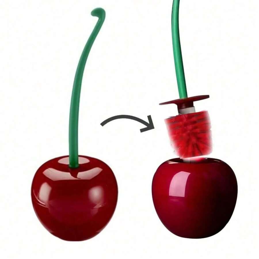 热销马桶刷、马桶刷架、浴室配件、创意可爱樱桃造型马桶刷架套装清洁工具 - 落地式 - 查看 1