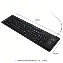 Teclado Alambrico Flexible Usb Pc Laptop Contra Agua CON NUMERICO - Albaricoque - Ver 1