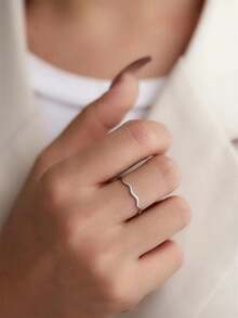 1枚优雅女士戒指，适合婚礼、订婚、派对、情人节礼物 - 銀色 - 查看 4