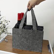 6-Bottle Felt Wine Tote Bag, Portable Felt Red/Wine Bottle Carrier, Lightweight Organizing Storage Bag, Multifunctional Fashion Gift Bag - Multicolor - View 8
