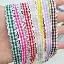 5yards 10mm Wavy Edge Plaid Ribbon Grid Bows & Ribbons For Home Wedding Christmas Valentine's Day Decorations DIY Gift Wrapping - Pick Colors - View 6